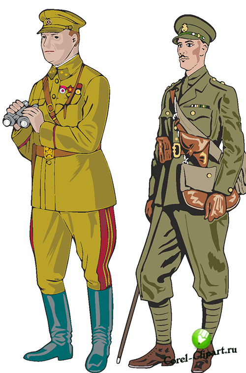Солдаты и офицеры второй мировой войны в векторе
