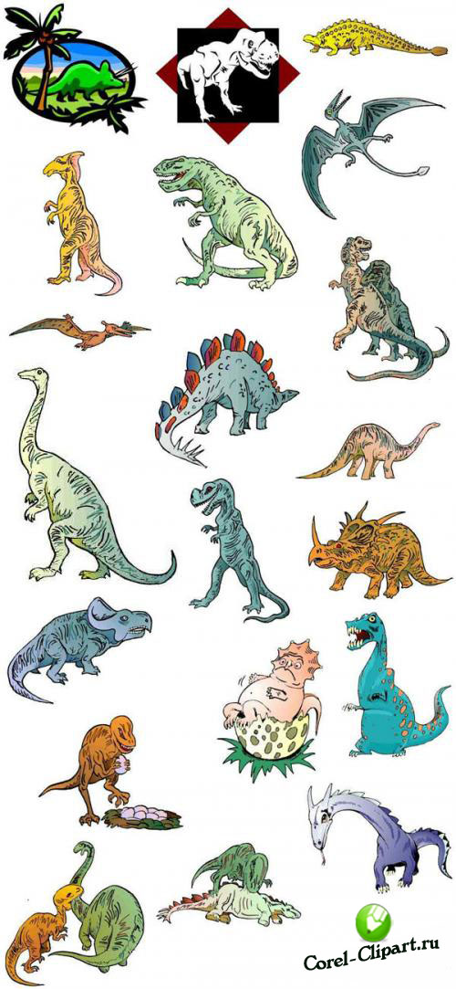 Динозавры в векторе