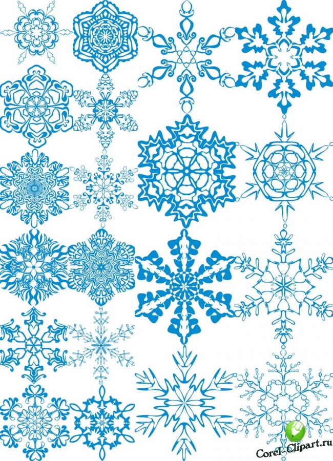 Снежинки - 20 векторных изображений