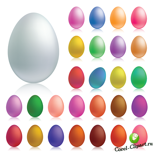Набор пасхальных яиц в векторе