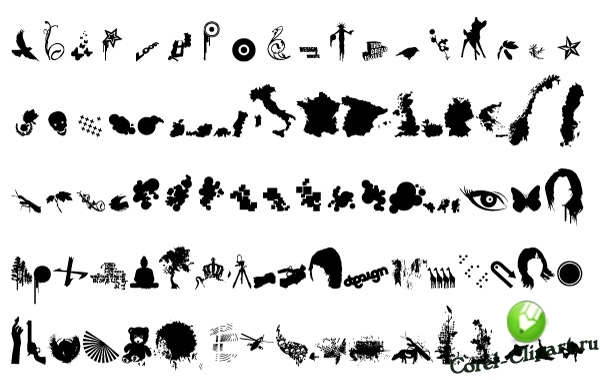 Различные черно-белые иконки в векторе