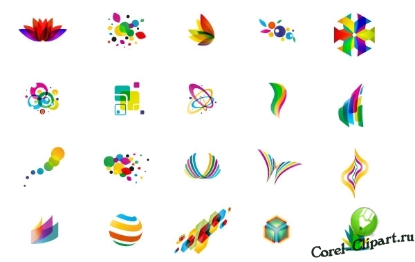 Разноцветные иконки в векторе
