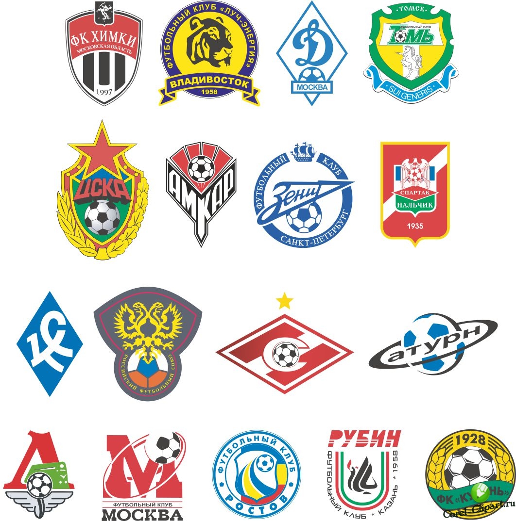 Эмблемы, логотипы российских футбольных клубов