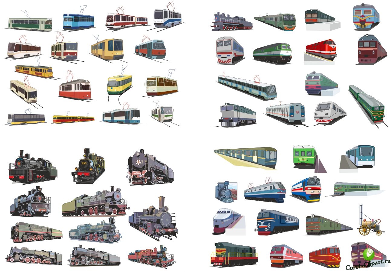 Поезда, трамваи, электрички, паровоз (сборник)
