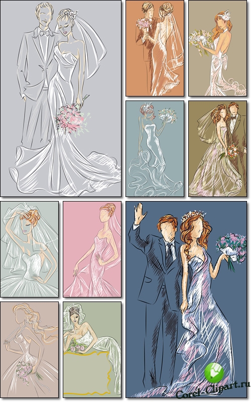 День свадьбы - векторные рисунки
