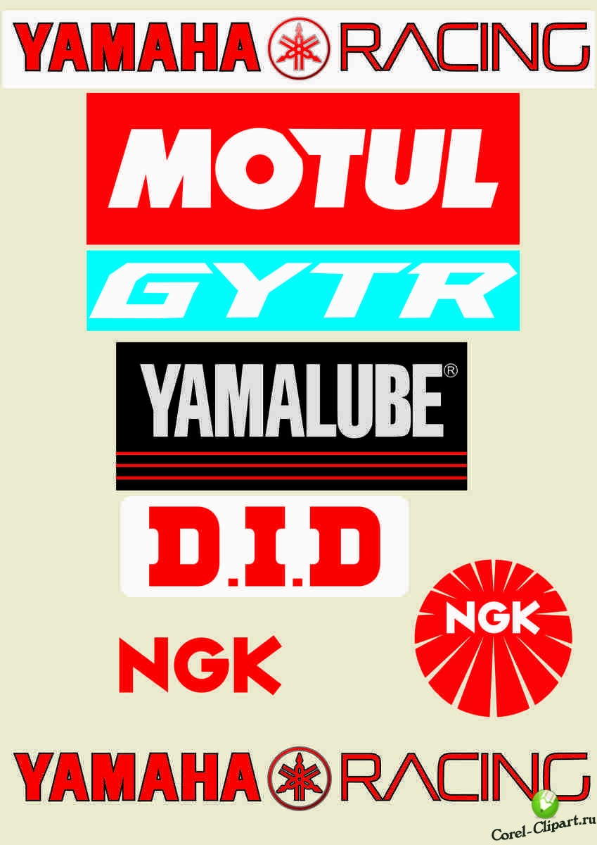 Yamaha racing motul GYTR yamalube DID ngk в векторе