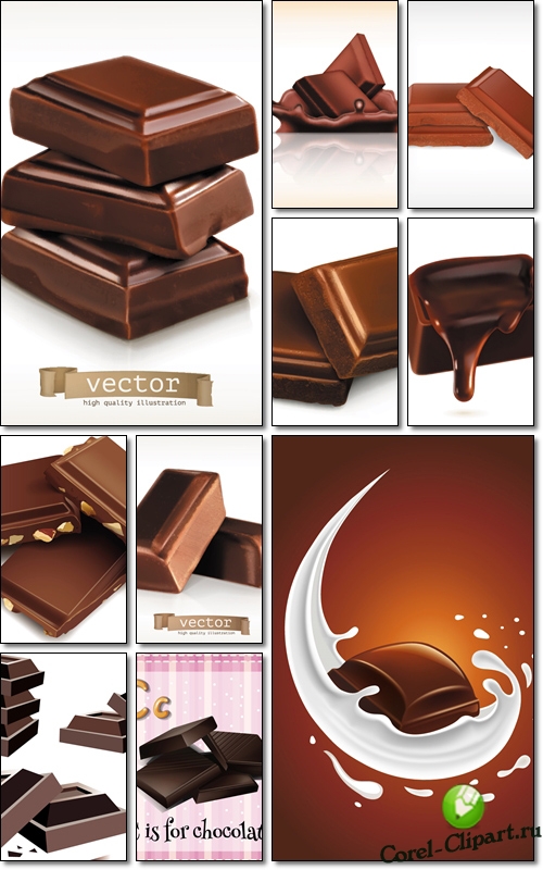 Шоколад разного вида в векторе
