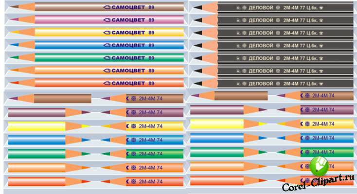 Клипарты - карандаши с надписями