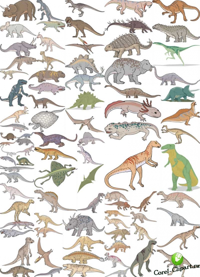 Динозавры - векторный сборник